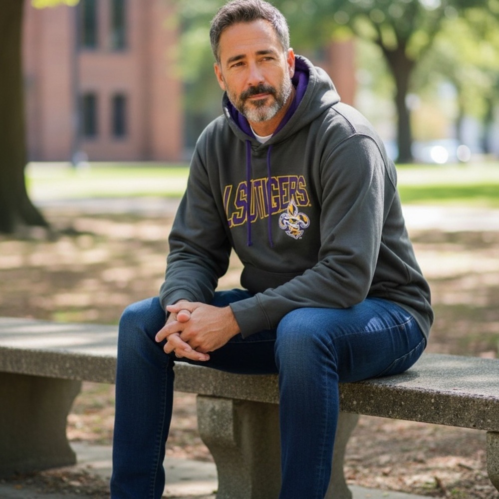 Section 101 LSU Gray Hoodie Size XL Unisex